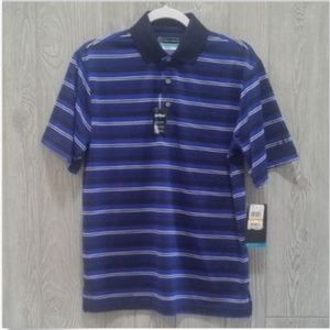 Pga Tour Men's Airflux Polo Striped Golf Shirt Size Small